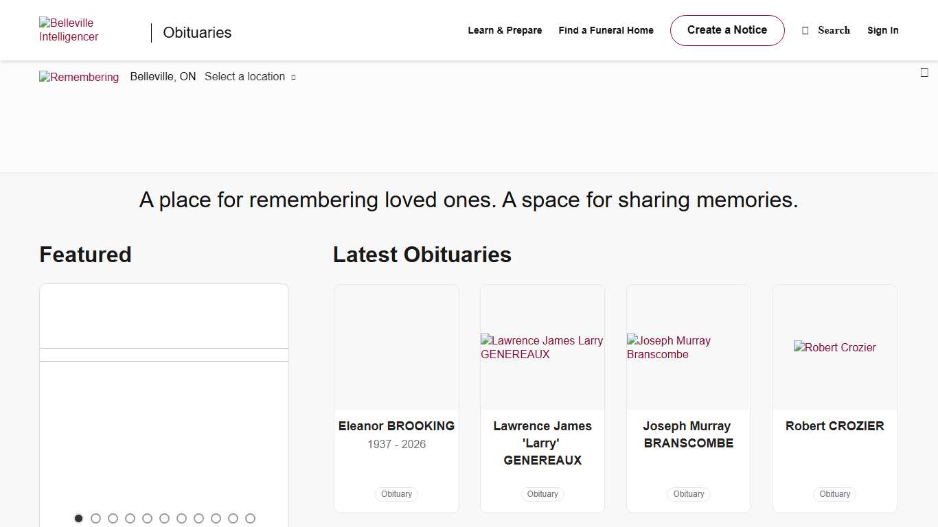 Obituaries Belleville Intelligencer